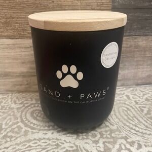 Sand Paws Pineapple Coconut Candle Black Jar Wood Lid Neutralizes Pet Odor 19oz